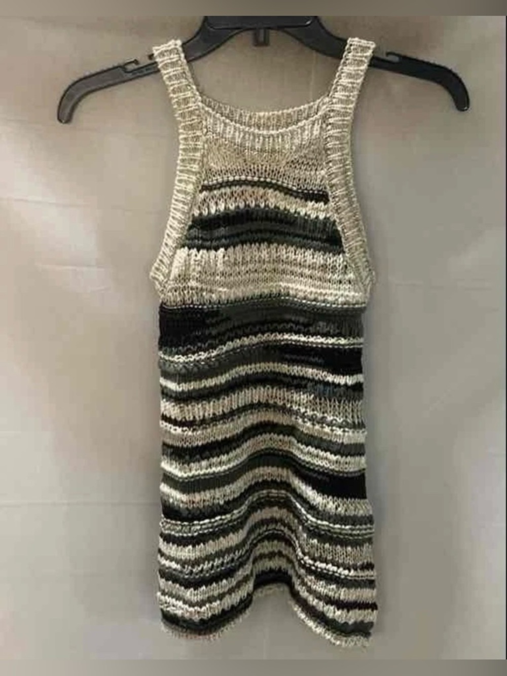 Massimo Dutti Striped Knit top in Cream and Black
